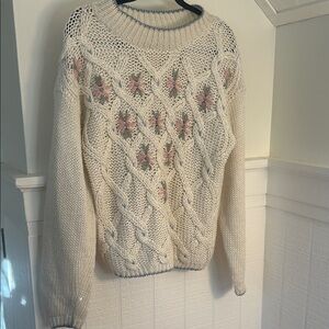 Vintage Knit Floral Sweater from Golden Touch Imports 1991, Cottagecore size M/L
